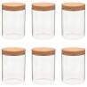 Storage Glass Jars with Cork Lid - Set of 6 | 650 ml