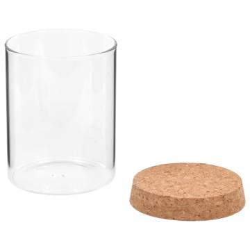 Storage Glass Jars with Cork Lid - Set of 6 | 650 ml