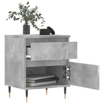 Concrete Grey Bedside Cabinet - Stylish & Durable Design