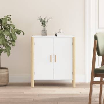 Stylish White Sideboard - Durable Engineered Wood (62x38x70 cm)