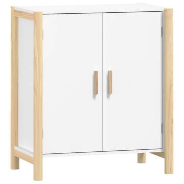 Stylish White Sideboard - Durable Engineered Wood (62x38x70 cm)