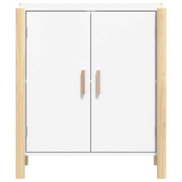 Stylish White Sideboard - Durable Engineered Wood (62x38x70 cm)