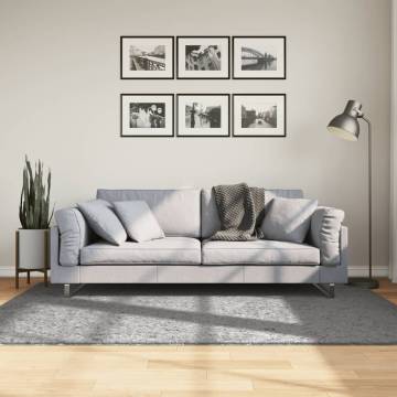 Shaggy Rug PAMPLONA High Pile Modern Grey 140x200 cm | HipoMarket