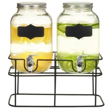 Vintage Glass Beverage Dispensers with Stand - 2pcs | HipoMarket