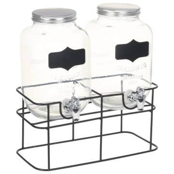 Vintage Glass Beverage Dispensers with Stand - 2pcs | HipoMarket