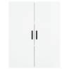 Highboard High Gloss White 69.5x34x180 cm - Stylish Storage