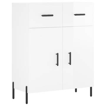 Highboard High Gloss White 69.5x34x180 cm - Stylish Storage