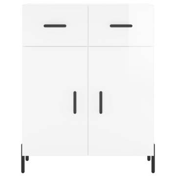 Highboard High Gloss White 69.5x34x180 cm - Stylish Storage