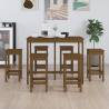 7 Piece Honey Brown Solid Pine Bar Set | Hipomarket