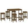 7 Piece Honey Brown Solid Pine Bar Set | Hipomarket