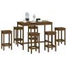 7 Piece Honey Brown Solid Pine Bar Set | Hipomarket