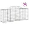 Arched Gabion Baskets - 6 pcs Galvanised Iron for Garden