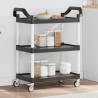 3-Tier Trolley Black - Durable Aluminium Kitchen Cart | HipoMarket