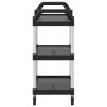 3-Tier Trolley Black - Durable Aluminium Kitchen Cart | HipoMarket