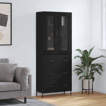 Stylish Highboard Black 69.5x34x180 cm - HipoMarket