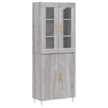 Stylish Highboard Grey Sonoma - Engineered Wood | Hipo Market