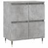 Stylish Concrete Grey Sideboard - Durable Engineered Wood