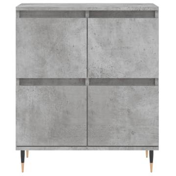 Stylish Concrete Grey Sideboard - Durable Engineered Wood