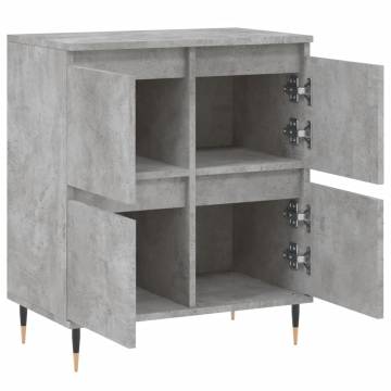 Stylish Concrete Grey Sideboard - Durable Engineered Wood