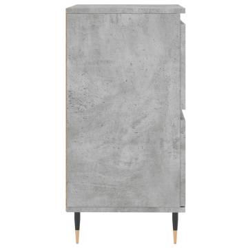 Stylish Concrete Grey Sideboard - Durable Engineered Wood