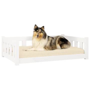 Dog Bed White 95.5x65.5 cm - Solid Wood Pine | HiPo Market