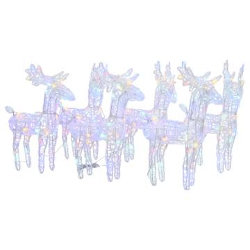 Colorful Christmas Reindeers - 6 Pcs with 240 LEDs