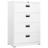 Filing Cabinet White 90x46x134 cm Steel Colour white Size 90 x 46 x 134 cm Quantity in Package 1 