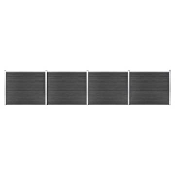 Fence Panel Set WPC 699x146 cm Grey | Durable & Easy Install