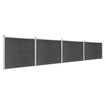 Fence Panel Set WPC 699x146 cm Grey | Durable & Easy Install