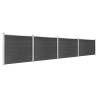 Fence Panel Set WPC 699x146 cm Grey | Durable & Easy Install