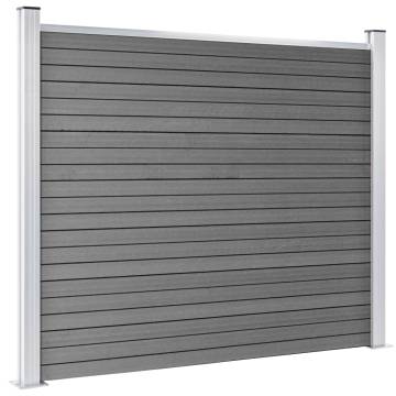 Fence Panel Set WPC 699x146 cm Grey | Durable & Easy Install