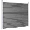 Fence Panel Set WPC 699x146 cm Grey | Durable & Easy Install