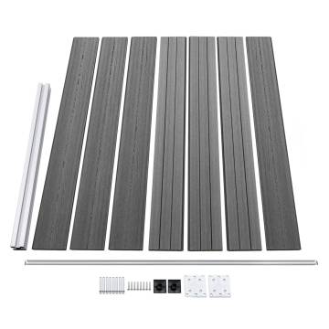 Fence Panel Set WPC 699x146 cm Grey | Durable & Easy Install