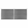 Fence Panel Set WPC 353x146 cm Grey - Durable Garden Barrier