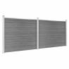 Fence Panel Set WPC 353x146 cm Grey - Durable Garden Barrier