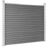 Fence Panel Set WPC 353x146 cm Grey - Durable Garden Barrier