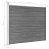 Fence Panel Set WPC 353x146 cm Grey - Durable Garden Barrier