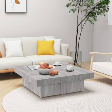 Elegant Grey Sonoma Coffee Table - 90x90 cm Engineered Wood