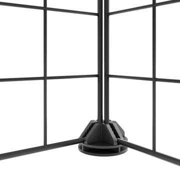 52-Panel Pet Cage with Door - Black Steel 35x35 cm | HipoMarket