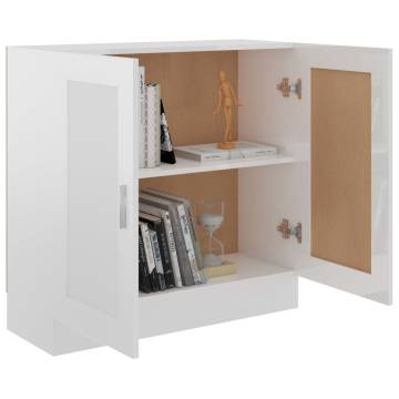 High Gloss White Book Cabinet - Stylish Storage Solution