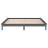 LED Bed Frame Grey 140x190 cm - Solid Wood & Stylish Design