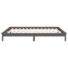 LED Bed Frame Grey 140x190 cm - Solid Wood & Stylish Design