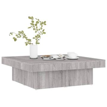 Elegant Grey Sonoma Coffee Table - 90x90 cm Engineered Wood