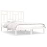 Stylish White Solid Pine Bed Frame 200x200 cm | HipoMarket