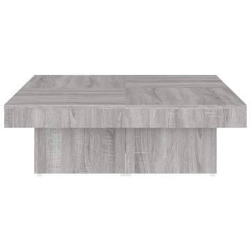 Elegant Grey Sonoma Coffee Table - 90x90 cm Engineered Wood