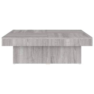 Elegant Grey Sonoma Coffee Table - 90x90 cm Engineered Wood