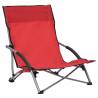 Folding Beach Chairs 2 pcs Red Fabric - Comfortable & Durable