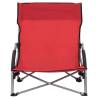 Folding Beach Chairs 2 pcs Red Fabric - Comfortable & Durable