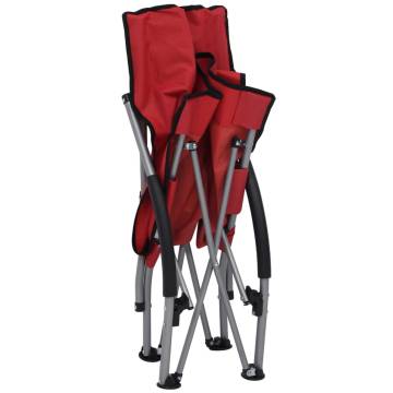 Folding Beach Chairs 2 pcs Red Fabric - Comfortable & Durable