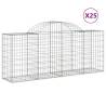 Arched Gabion Baskets - 25 pcs Galvanised Iron | HipoMarket